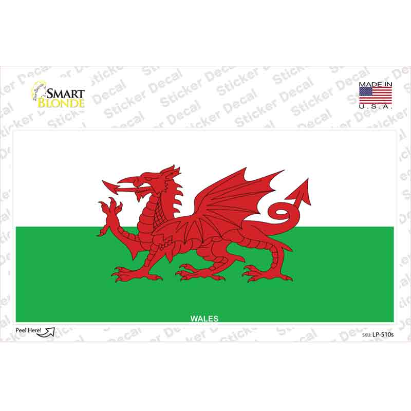Wales Flag Novelty Sticker Decal