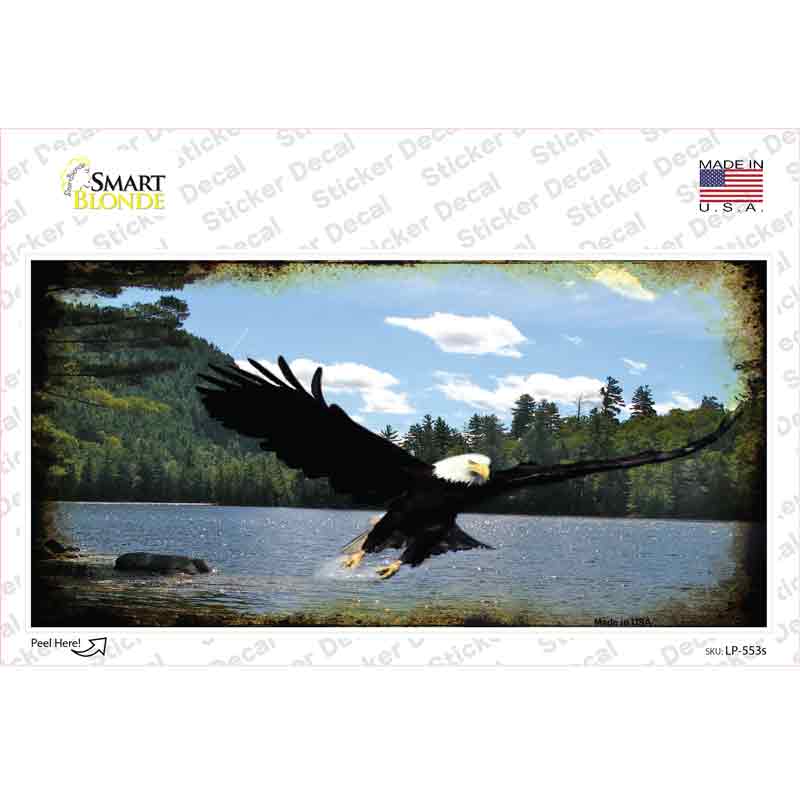 Eagle Over Water Novelty Sticker Decal