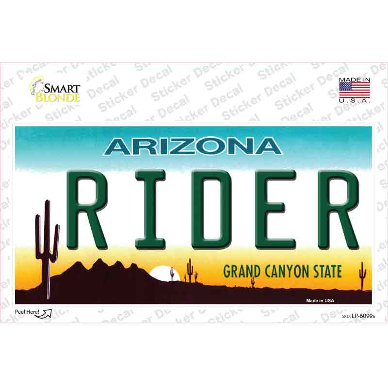 Arizona Rider Novelty Sticker Decal