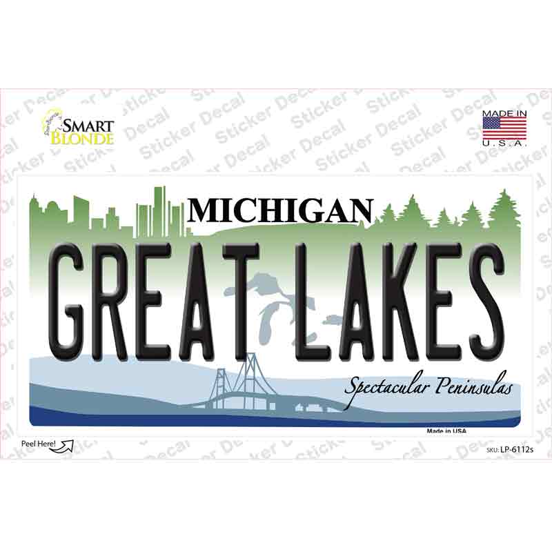Great Lakes Michigan Novelty Sticker Decal