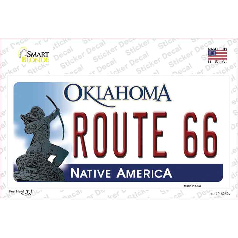 Route 66 Oklahoma Novelty Sticker Decal