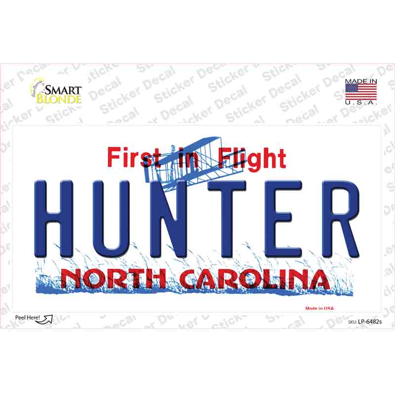 Hunter North Carolina Novelty Sticker Decal