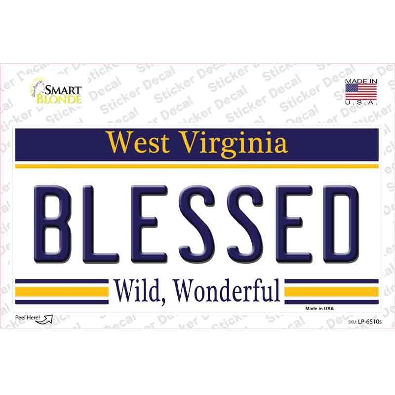 Blessed West Virginia Novelty Sticker Decal