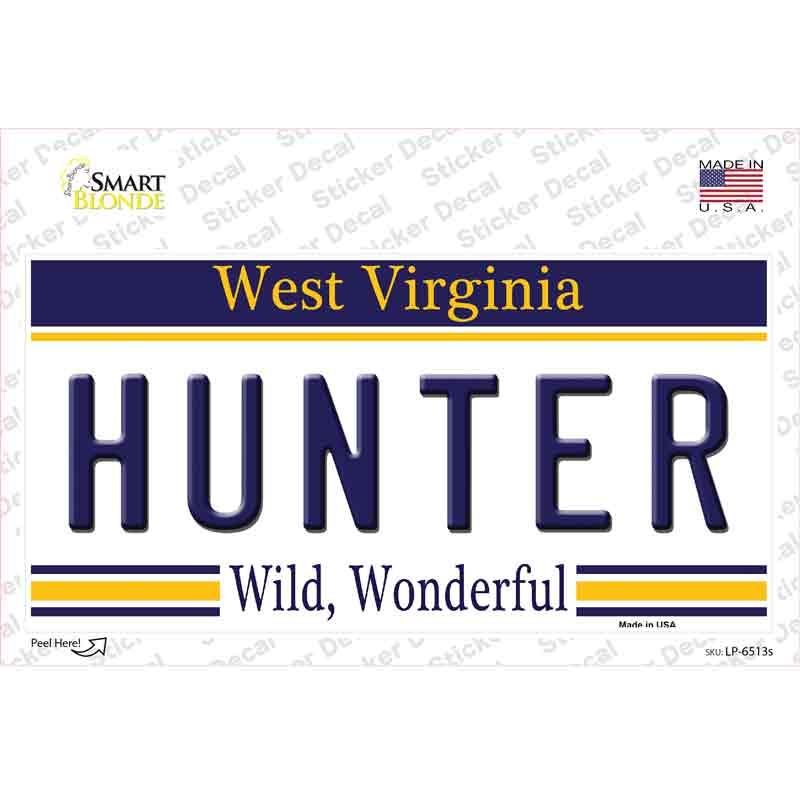 Hunter West Virginia Novelty Sticker Decal