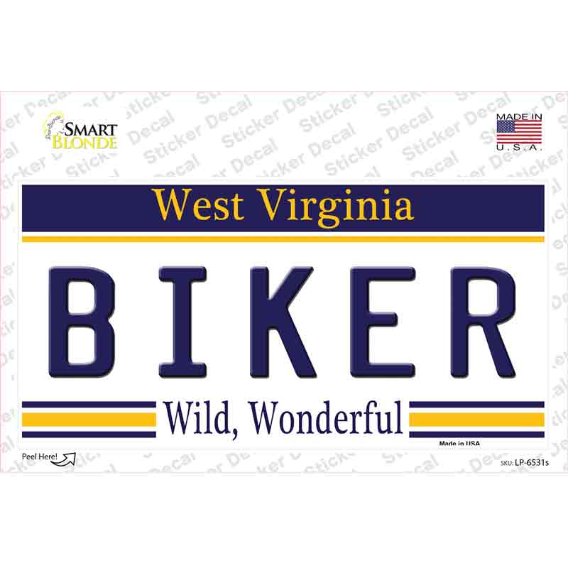 Biker West Virginia Novelty Sticker Decal