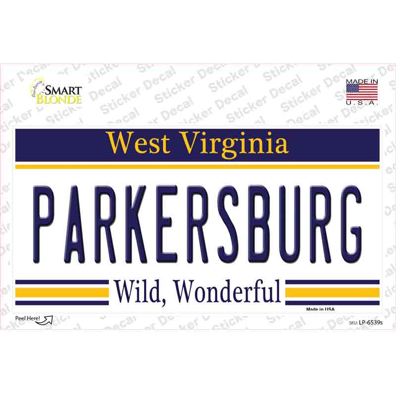 Parkersburg West Virginia Novelty Sticker Decal