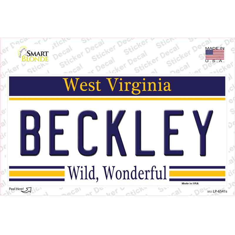Beckley West Virginia Novelty Sticker Decal