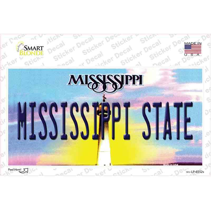 Mississippi State Novelty Sticker Decal
