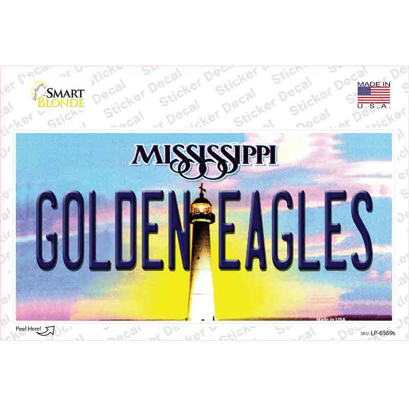 Golden Eagles Mississippi Novelty Sticker Decal