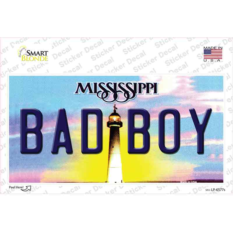 Bad Boy Mississippi Novelty Sticker Decal