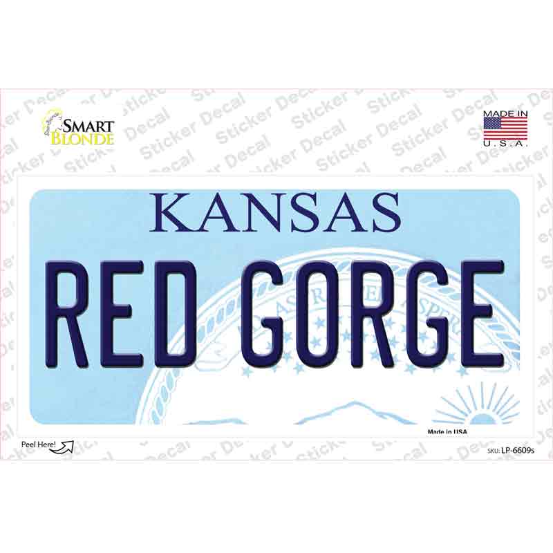 Red Gorge Kansas Novelty Sticker Decal