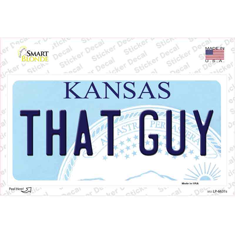 That Guy Kansas Novelty Sticker Decal