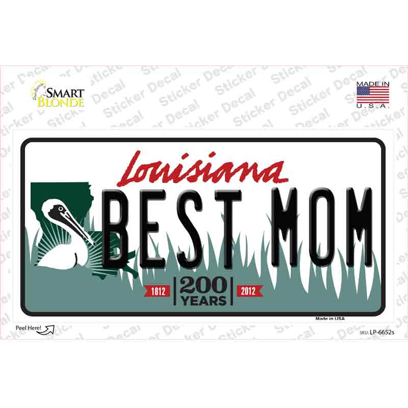 Best Mom Louisiana Novelty Sticker Decal