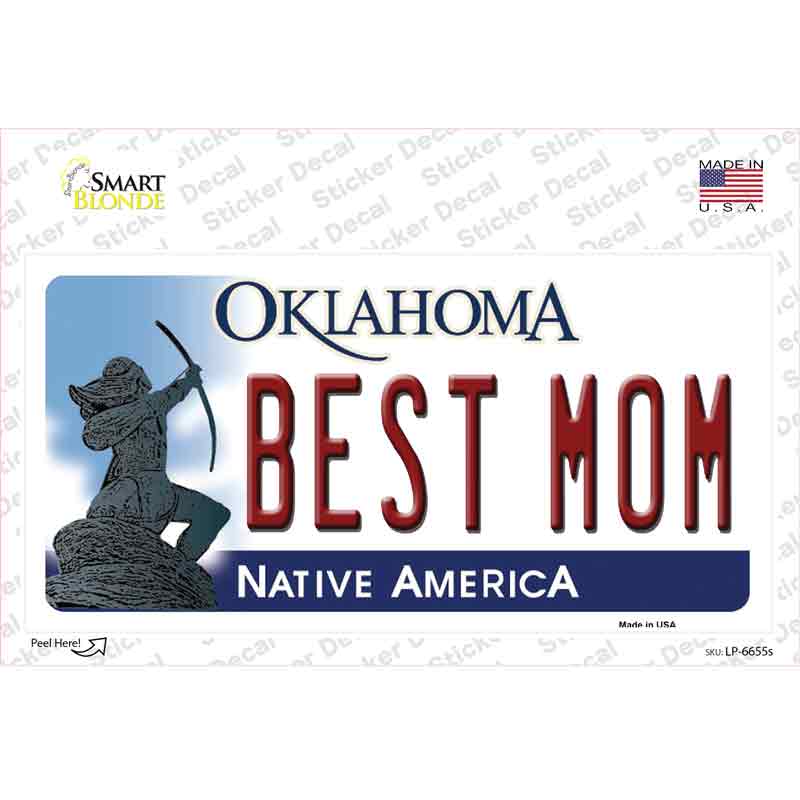 Best Mom Oklahoma Novelty Sticker Decal