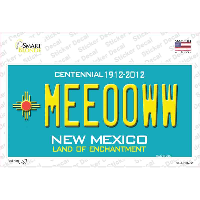 Meeooww New Mexico Novelty Sticker Decal