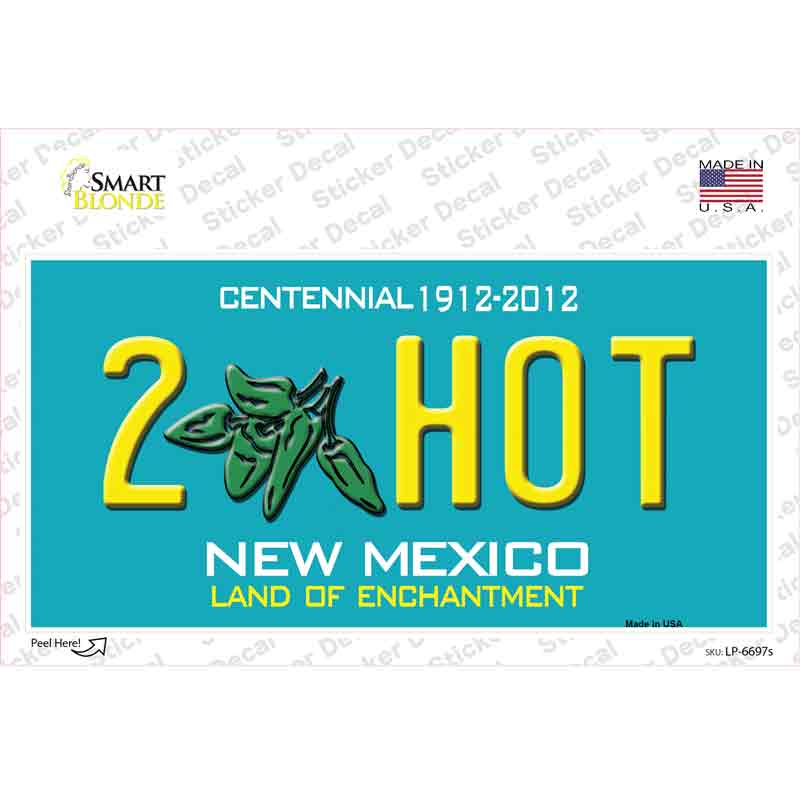 2 Hot Green New Mexico Novelty Sticker Decal