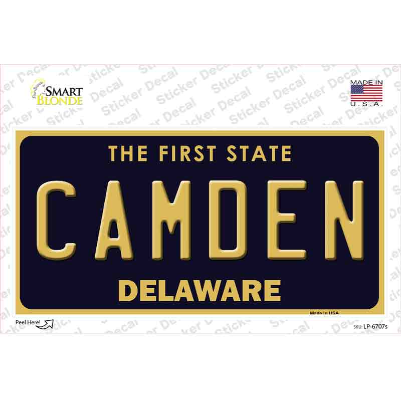 Camden Delaware Novelty Sticker Decal
