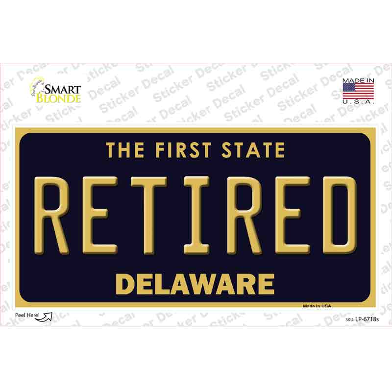 Retired Delaware Novelty Sticker Decal