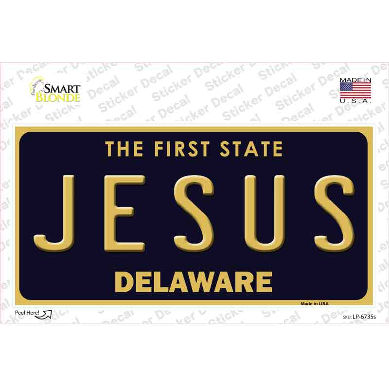 Jesus Delaware Novelty Sticker Decal