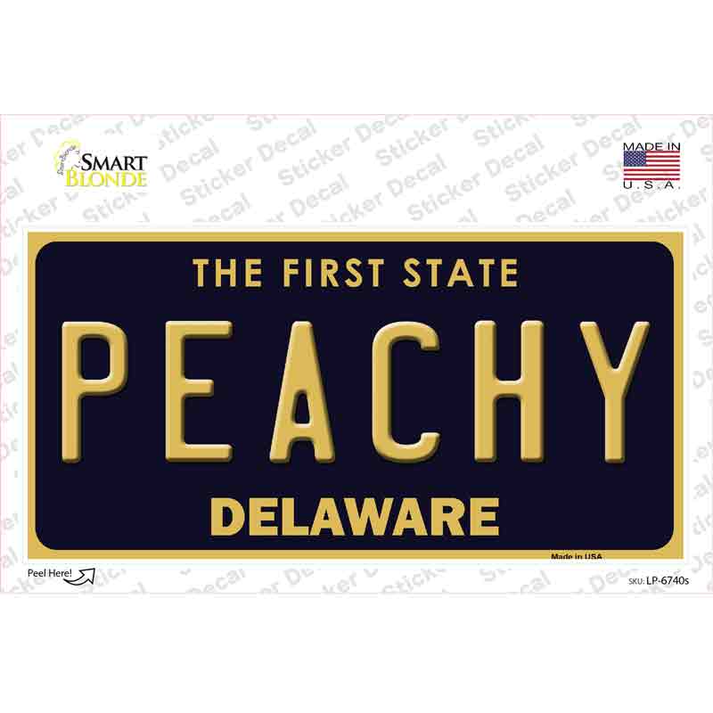 Peachy Delaware Novelty Sticker Decal