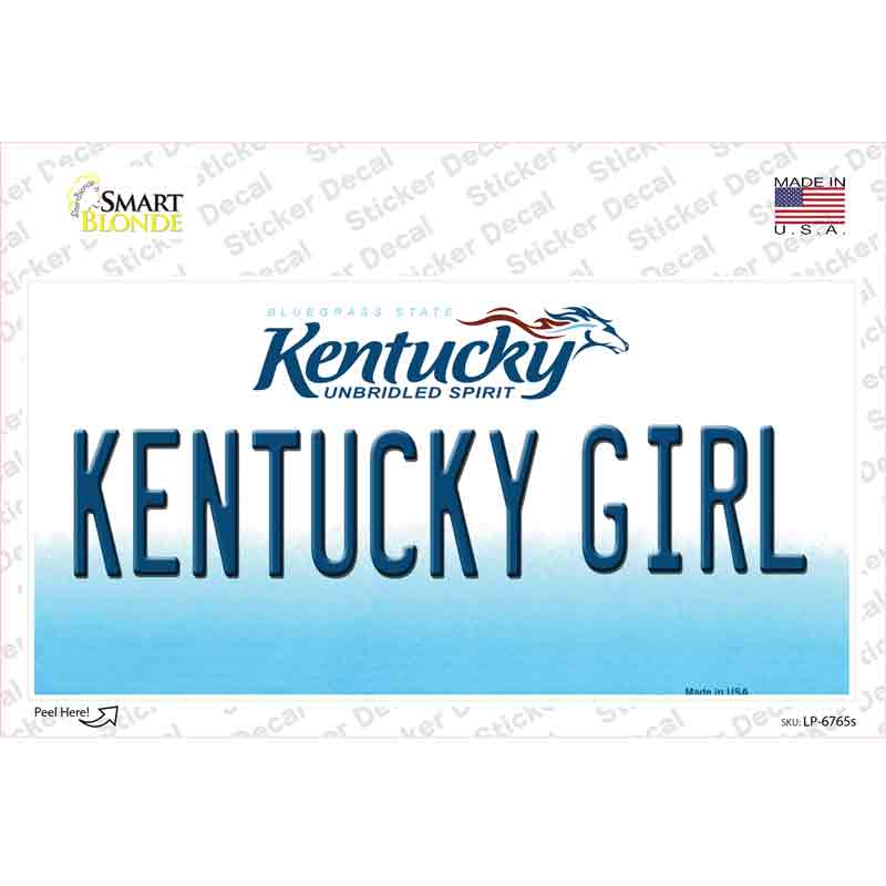 Kentucky Girl Kentucky Novelty Sticker Decal
