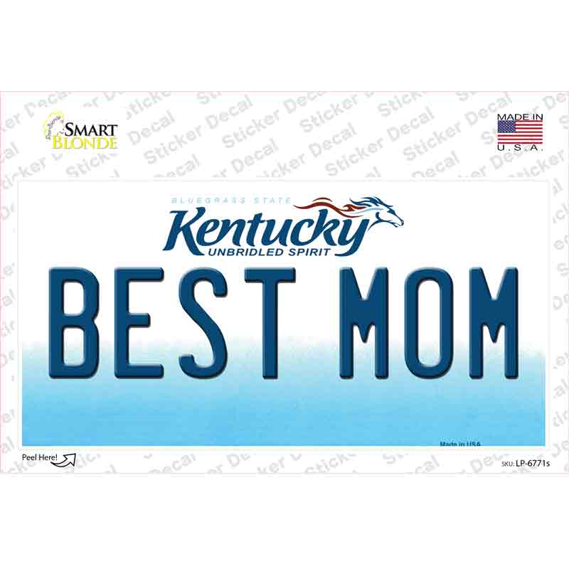 Best Mom Kentucky Novelty Sticker Decal
