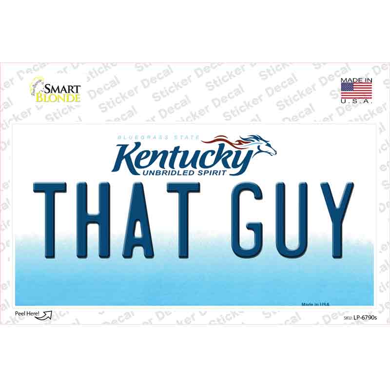 That Guy Kentucky Novelty Sticker Decal