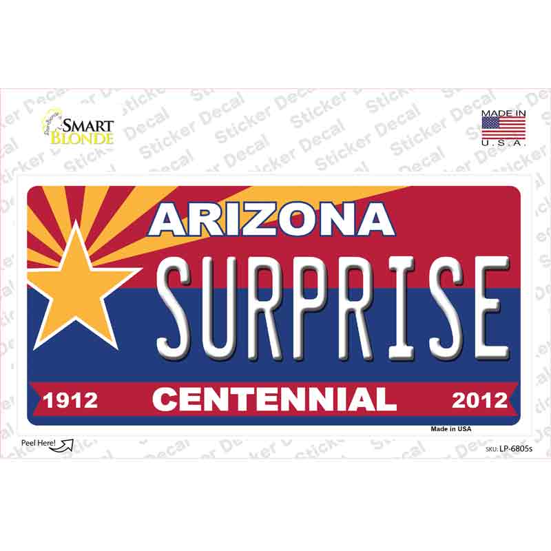 Arizona Centennial Surprise Novelty Sticker Decal
