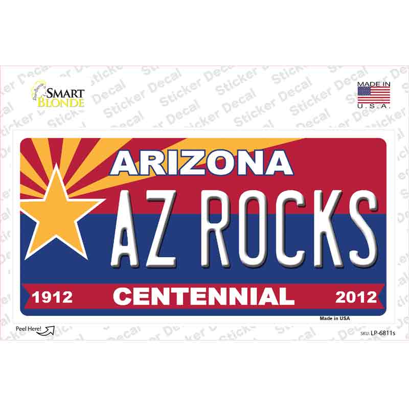 Arizona Centennial Az Rocks Novelty Sticker Decal