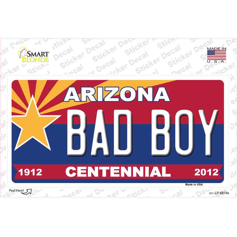 Arizona Centennial Bad Boy Novelty Sticker Decal