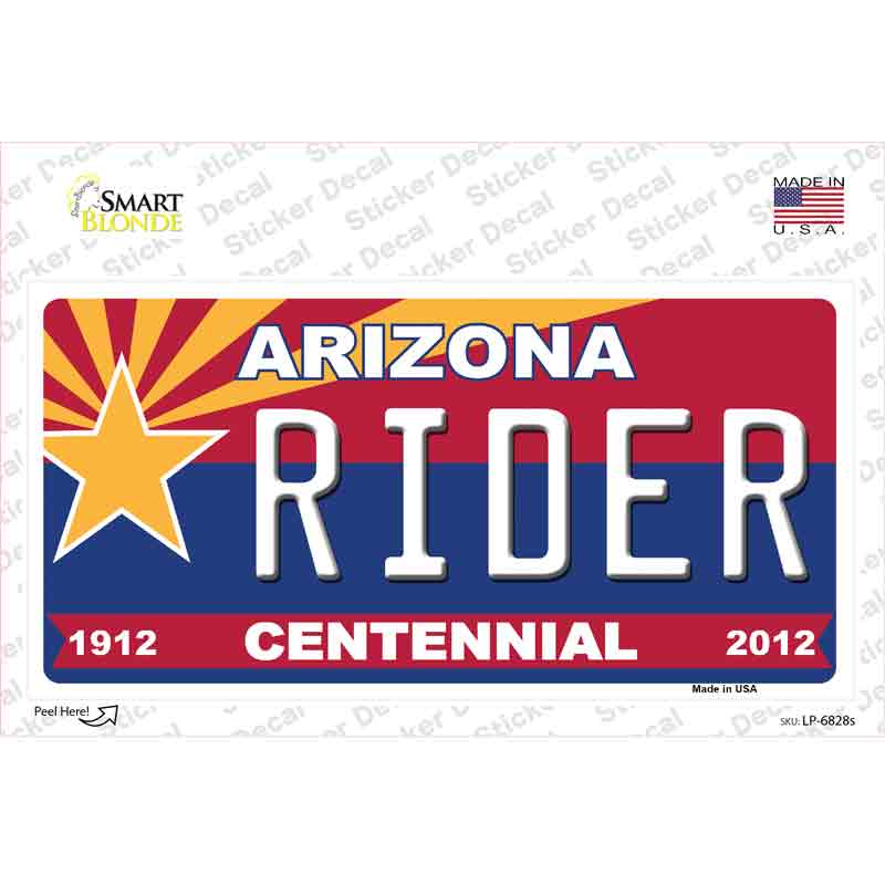 Arizona Centennial Rider Novelty Sticker Decal