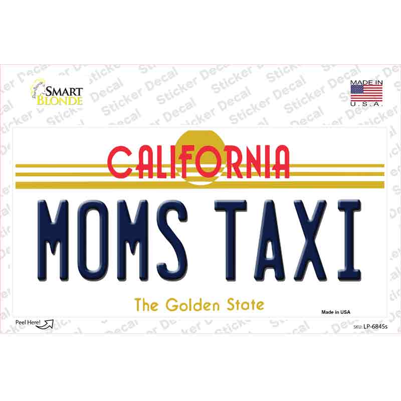 Moms Taxi California Novelty Sticker Decal