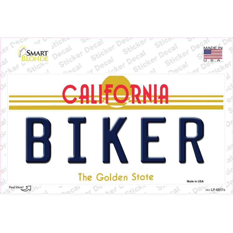 Biker California Novelty Sticker Decal