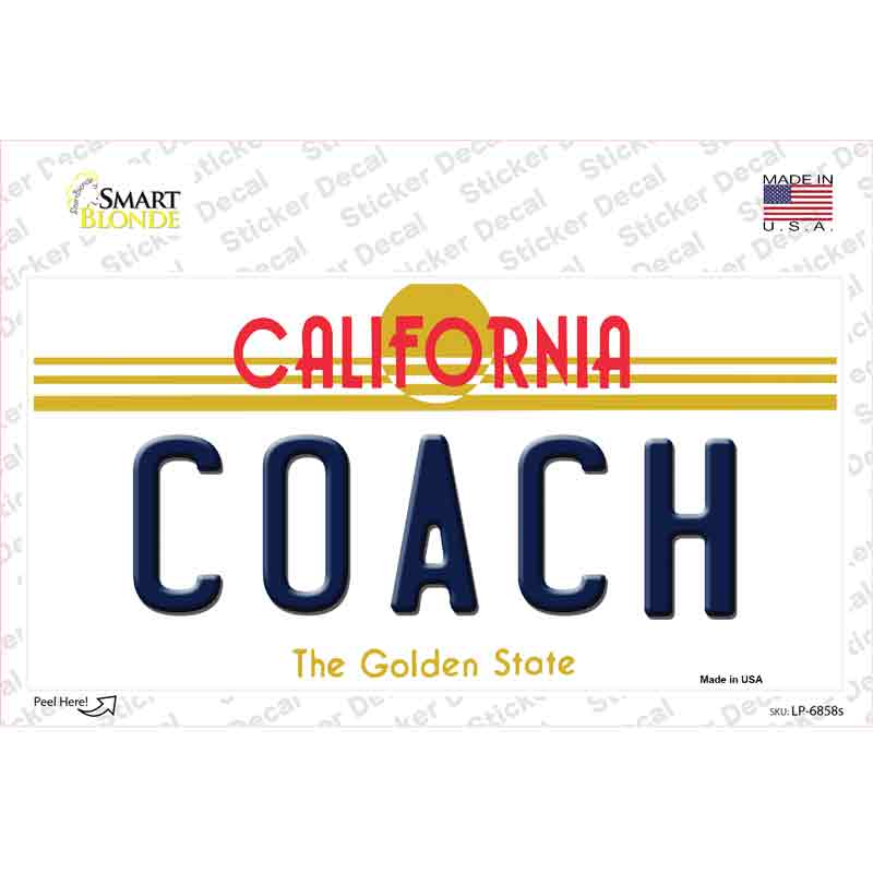 Coach California Novelty Sticker Decal