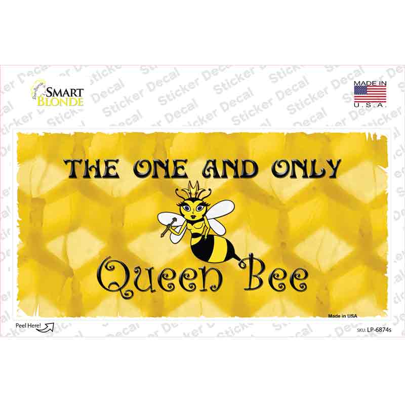 Queen Bee Honey Comb Novelty Sticker Decal
