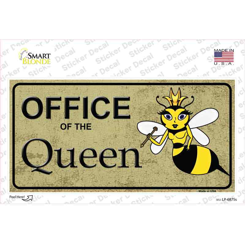 Office Of Queen Bee Novelty Sticker Decal