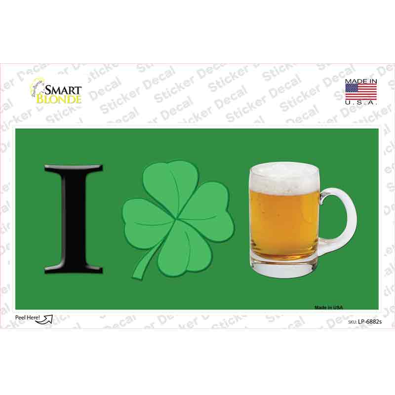 Shamrock Beer Novelty Sticker Decal