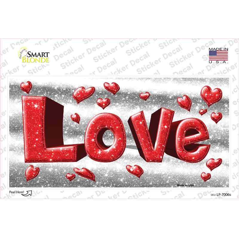 Love With Hearts Novelty Sticker Decal