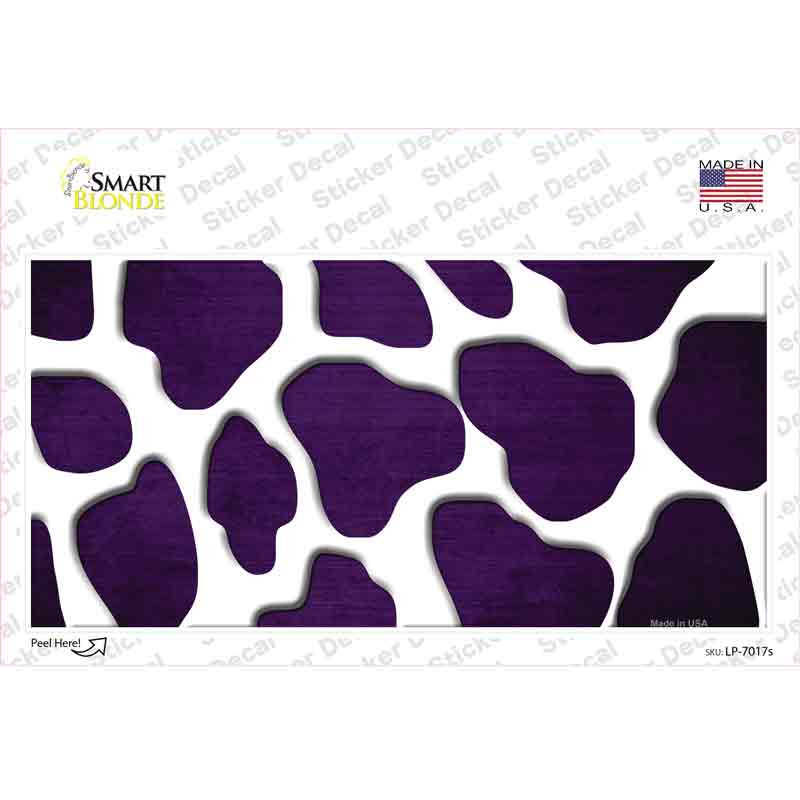 Purple White Giraffe Oil Rubbed Novelty Sticker Decal