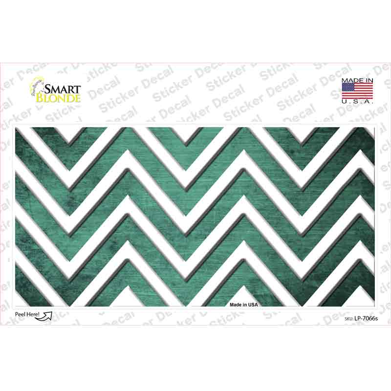 Mint White Chevron Oil Rubbed Novelty Sticker Decal