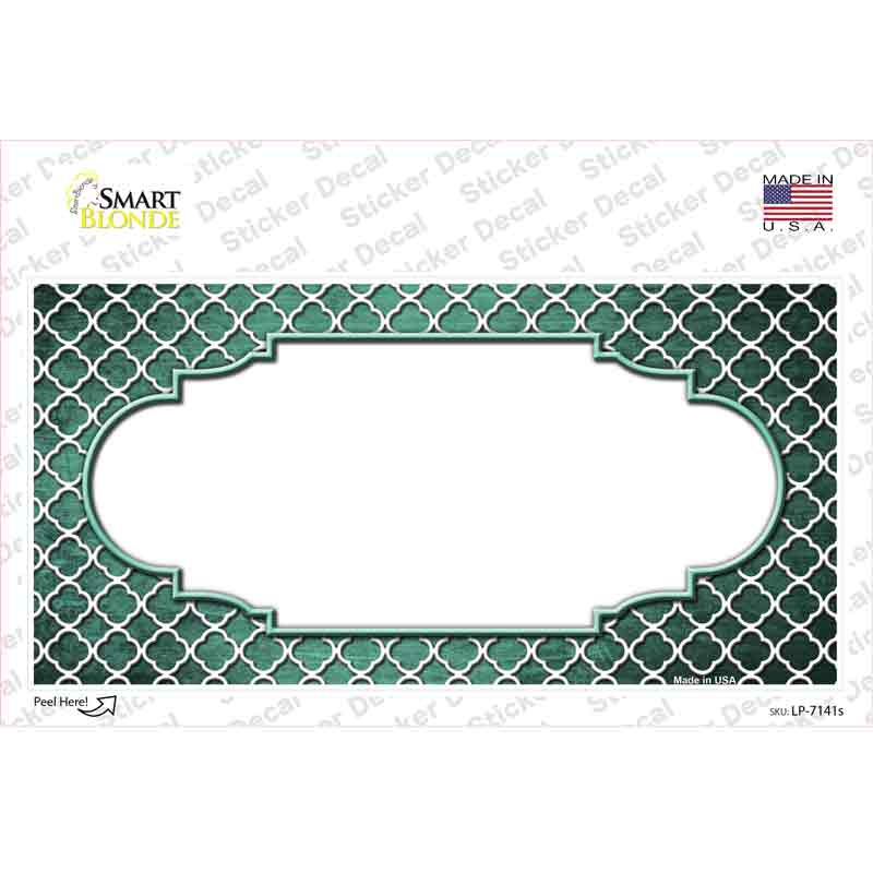 Mint White Quatrefoil Scallop Oil Rubbed Novelty Sticker Decal