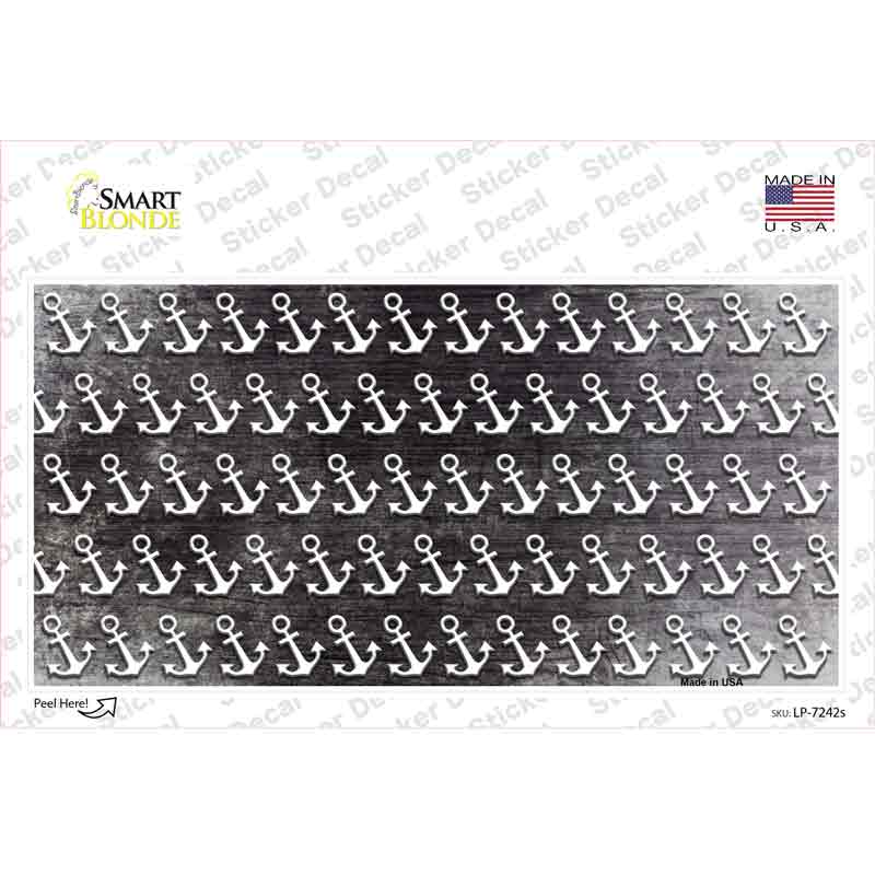 Black White Anchor Oil Rubbed Novelty Sticker Decal