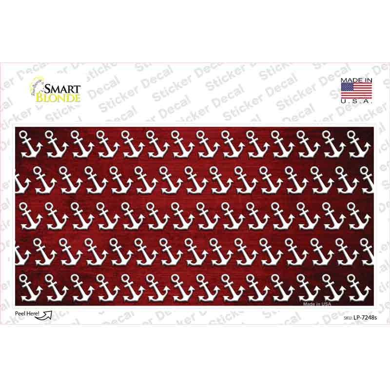 Red White Anchor Oil Rubbed Novelty Sticker Decal