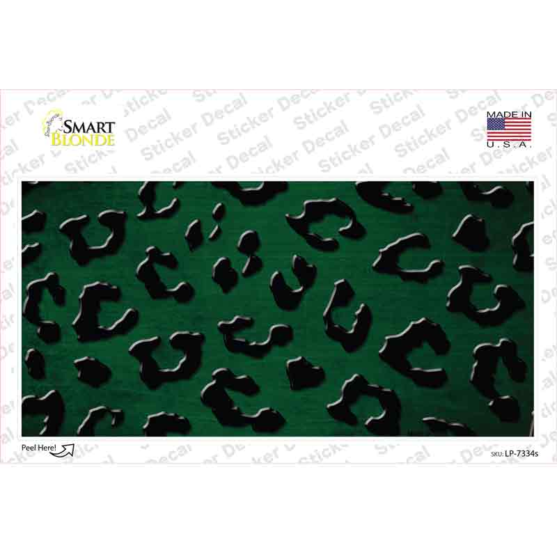 Green Black Cheetah Oil Rubbed Novelty Sticker Decal