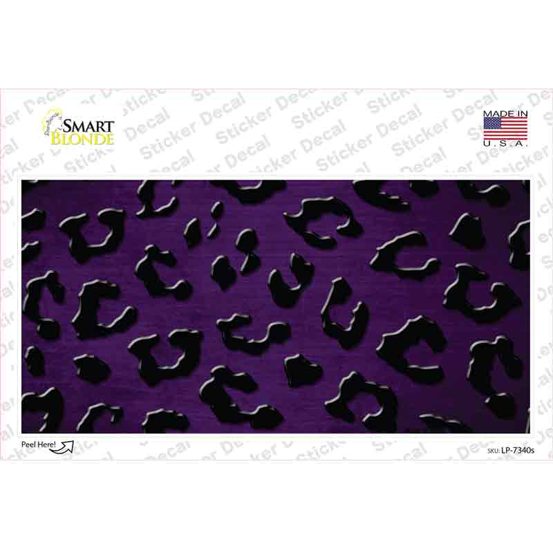 Purple Black Cheetah Oil Rubbed Novelty Sticker Decal