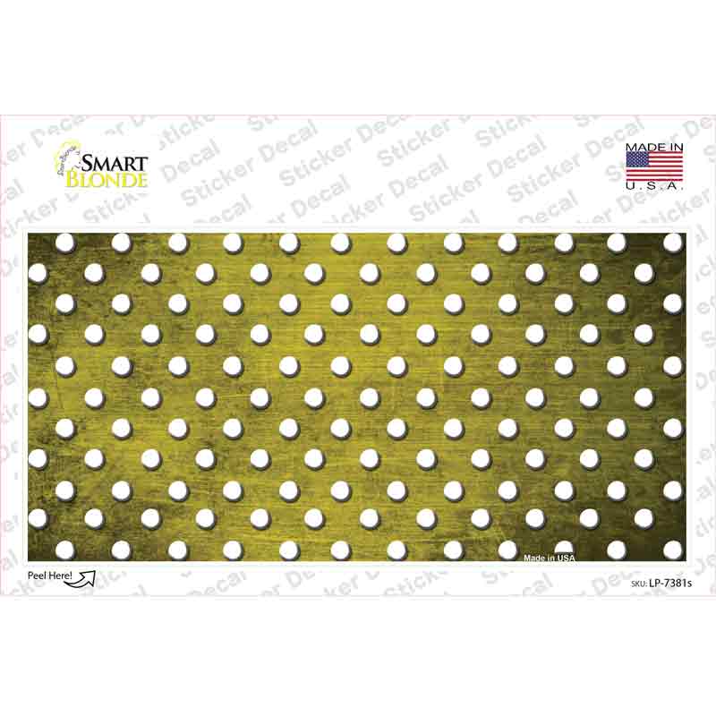 Yellow White Small Dots Oil Rubbed Novelty Sticker Decal