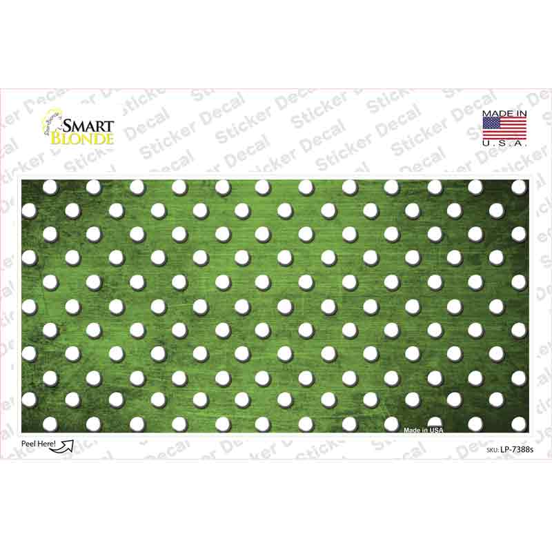 Lime Green White Small Dots Oil Rubbed Novelty Sticker Decal