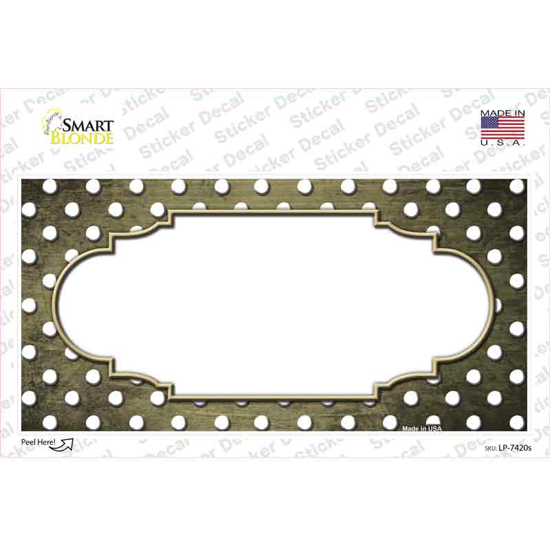 Gold White Small Dots Scallop Oil Rubbed Novelty Sticker Decal