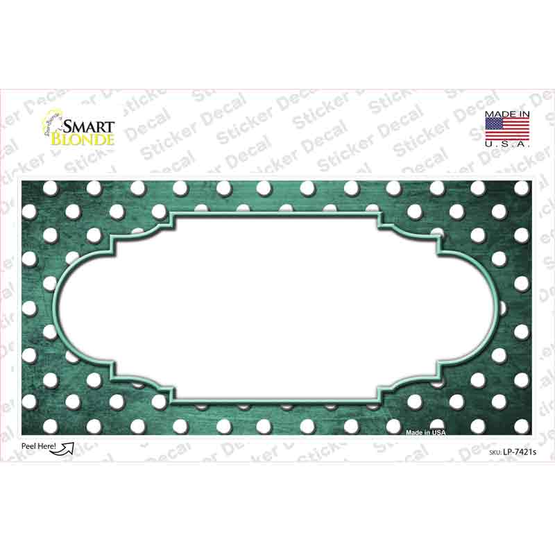 Mint White Small Dots Scallop Oil Rubbed Novelty Sticker Decal