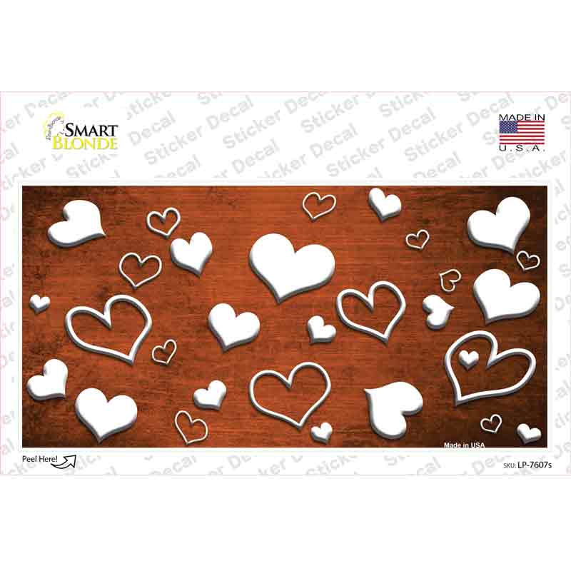 Orange White Love Oil Rubbed Novelty Sticker Decal